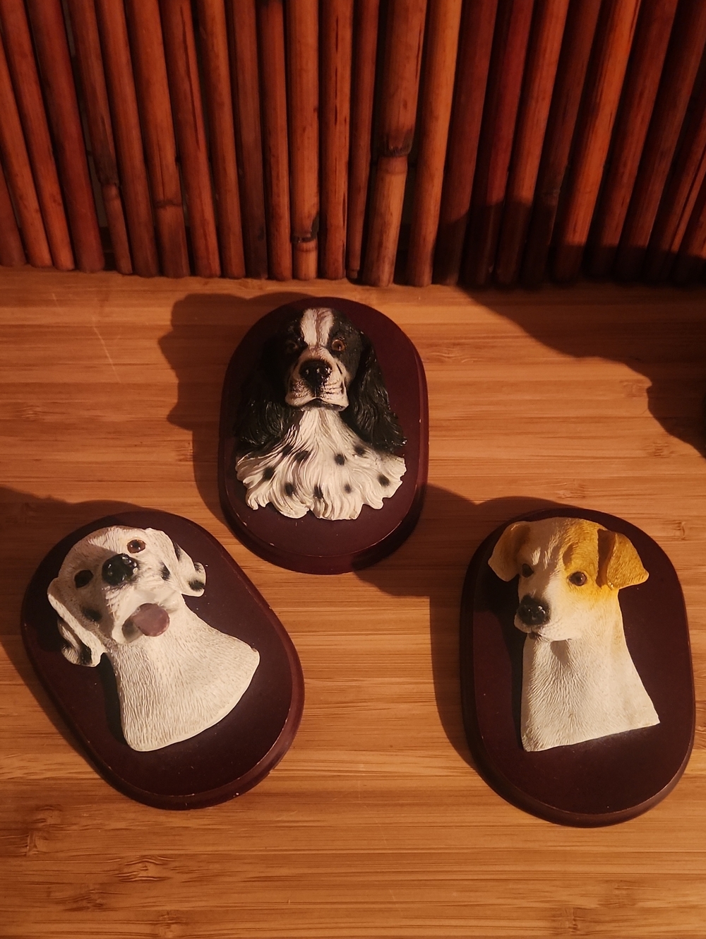 Decorative Dog Head Wall Plaque - Brown, White, Yellow - Unbranded 3 Dog